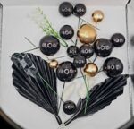 Sfere auriu-negru +frunze