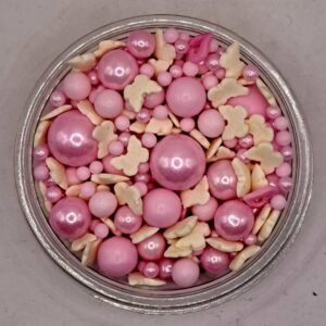 Perle comestibile, Mix Roz, fluturi, 50 gr