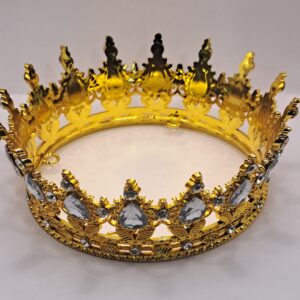 CORONITA DECOR,Culoare Alb-Auriu  12 cm