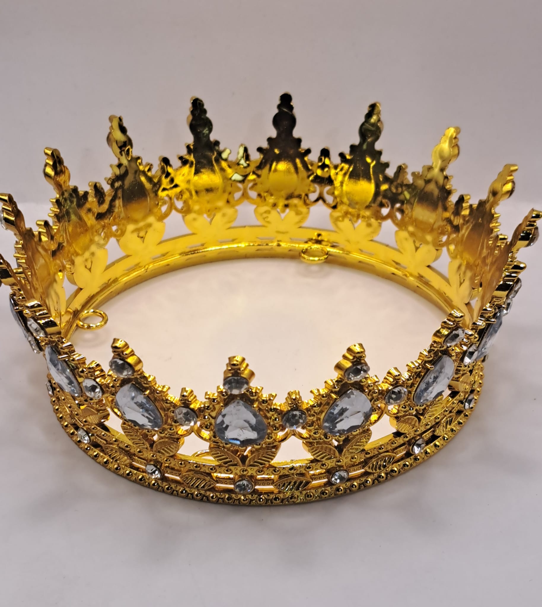 CORONITA DECOR,Culoare Alb-Auriu 12 cm