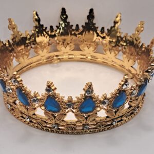 CORONITA DECOR,Culoare Albastru-Auriu  12 cm