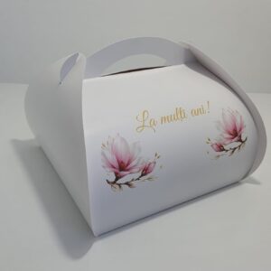 Cutii tort, model floral, 27*27*16 cm inaltime