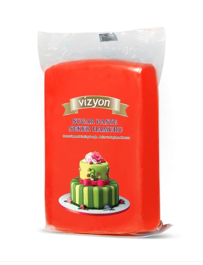 Pasta de zahar Vizyon, 1 kg, Rosu