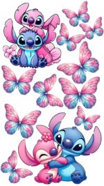Vafe comestibile, Stitch, fluturi roz