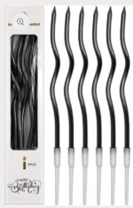 Lumanari ondulate, Negru, 6 buc