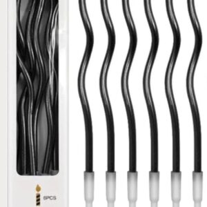 Lumanari ondulate, Negru, 6 buc