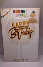Toper HAPPY Birthday , auriu, fundal transparent