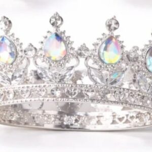 Coronita Argintie cu pietre multicolor 12, 5 cm