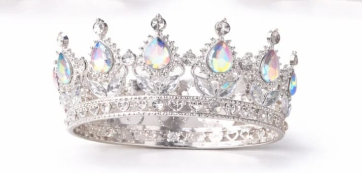Coronita Argintie cu pietre multicolor 12, 5 cm