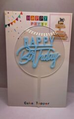 Toper HAPPY Birthday, Albastru, fundal transparent