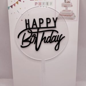 Toper HAPPY Birthday, Negru, fundal transparent