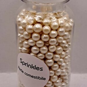 Perle comestibile, Alb sidef, 4 mm, 90 gr, Sprinkles