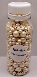 Perle comestibile, Mix alb sidefat 90 gr , Sprinkles