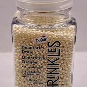 Perle comestibile, alb perlat, 1 mm, 100 gr , Sprinkles