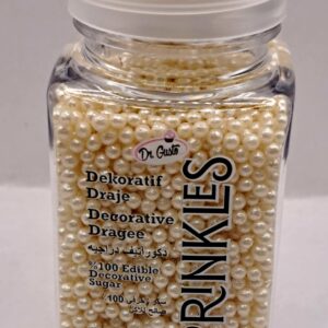 Perle comestibile, alb perlat, 2 mm, 100 gr , Sprinkles
