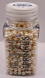 Perle comestibile, alb perlat, 3 mm, 100 gr , Sprinkles
