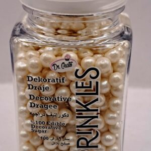 Perle comestibile, alb perlat, 4 mm, 100 gr , Sprinkles