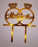 Toper, Mr&Mrs , inele2, acril , auriu