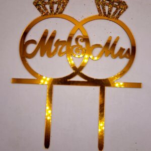 Toper, Mr&Mrs , inele2, acril , auriu