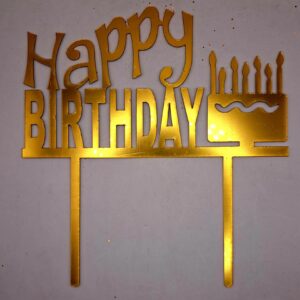 Toper, HAPPY BIRTHDAY acril auriu, 9