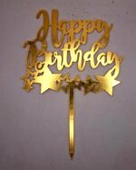 Toper, Happy Birthday , acril, auriu, stele