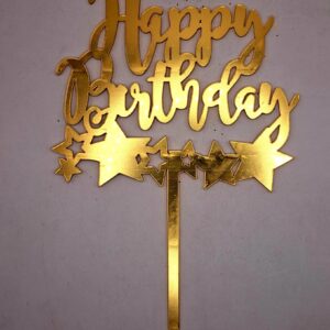 Toper, Happy Birthday , acril, auriu, stele