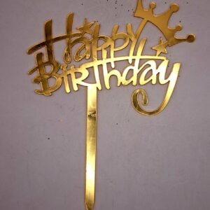 Toper, Happy Birthday , acril, auriu, 6