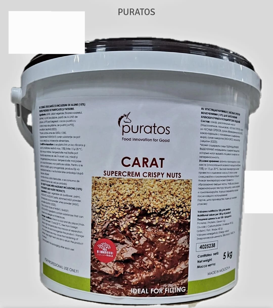 Crema, Alune de Padure, Crispy Biscuit, Carat Puratos, 5 Kg