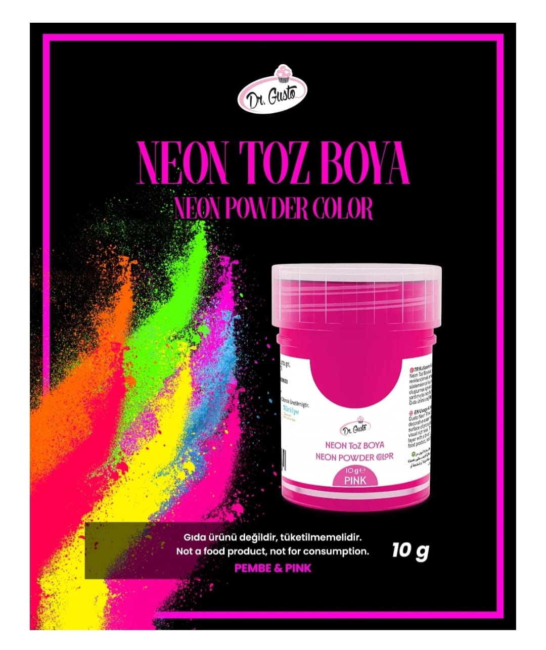 Colorant Decorativ Neon, Roz Dr. Gusto, 10 g