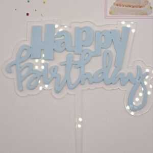 Toper Albastru Happy Birthday, fundal transparent