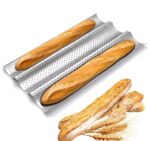 Tava, perforata pentru copt paine, bagheta, 24,5 cm*38 cm, 3 cavitati